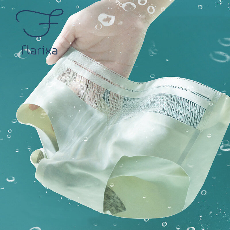Flarixa 3 pçs calcinha feminina sem costura sexy renda jacquard cintura média transparente cuecas antibacteriano algodão plus size roupa interior