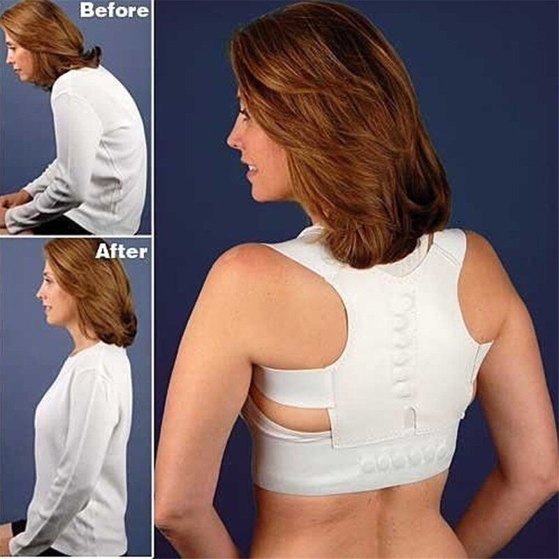 Corrector de postura de terapia magnética, soporte de cinturón de respaldo de hombros, herramienta de Estiramiento facial de postura de hombro