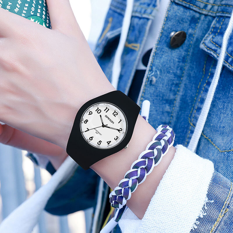 SANDA 2022นาฬิกาควอตซ์สตรีนาฬิกาแฟชั่นนาฬิกาสบายๆหญิงนาฬิกาข้อมือสายซิลิโคน Reloj Mujer นาฬิกาข้อมือผู้หญิง Gratis Ongkir Dropshipping