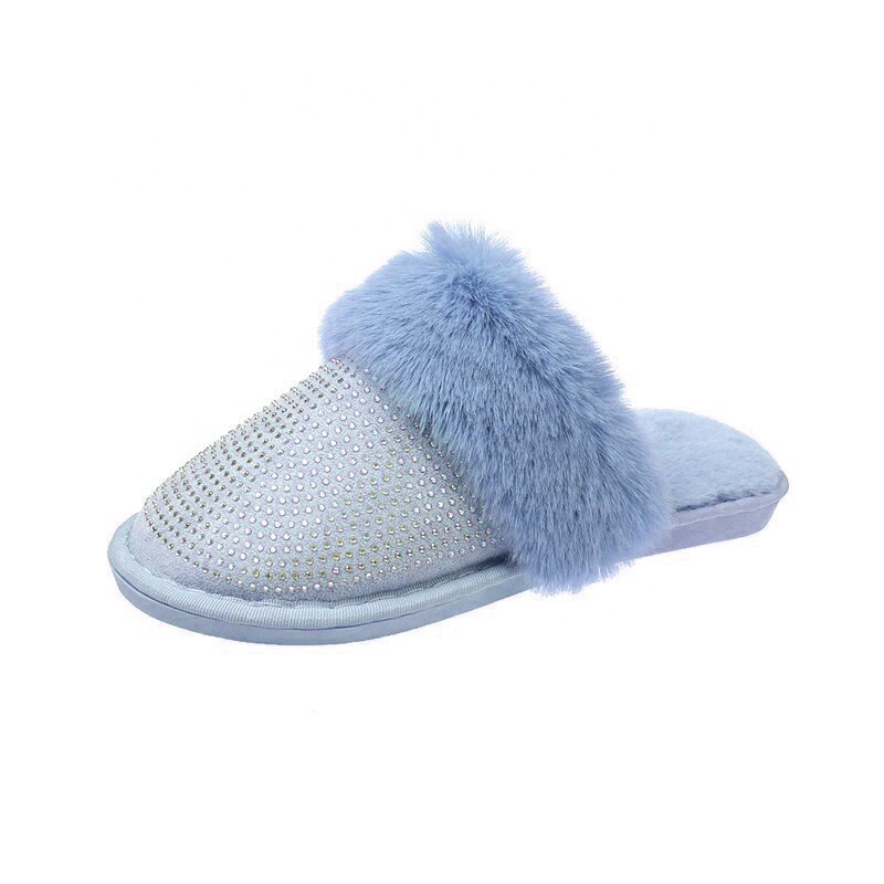 Warme Hausschuhe Damen Komfortable Baumwolle Wolle Casual Schuhe Winter Schlafzimmer Wasser Ziegel Runde Kopf Plüsch Schuhe