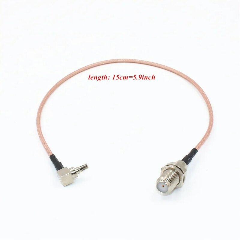 Conector hembra tipo F a CRC9, conector macho de ángulo recto RG316, Cable Pigtail de 15cm para módem HUAWEI ROUTER