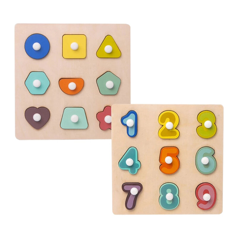 Mainan Anak-anak Papan Puzzle Kayu Tanpa Gerinda Bentuk Digital Cocok Teka-teki Matematika Belajar Prasekolah Menyadari Mainan Pendidikan