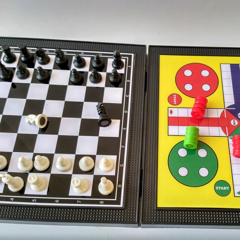 Juego de ajedrez magnético plegable para niños, juego de mesa portátil de plástico de alta calidad y duradero, 1 Juego