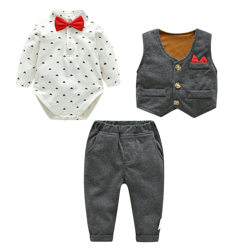 Yg Brand Children's Wear, 2021 Spring New Bow Tie, Baby Suit, Baby Pants, Boys' Top, One Year Old Suit