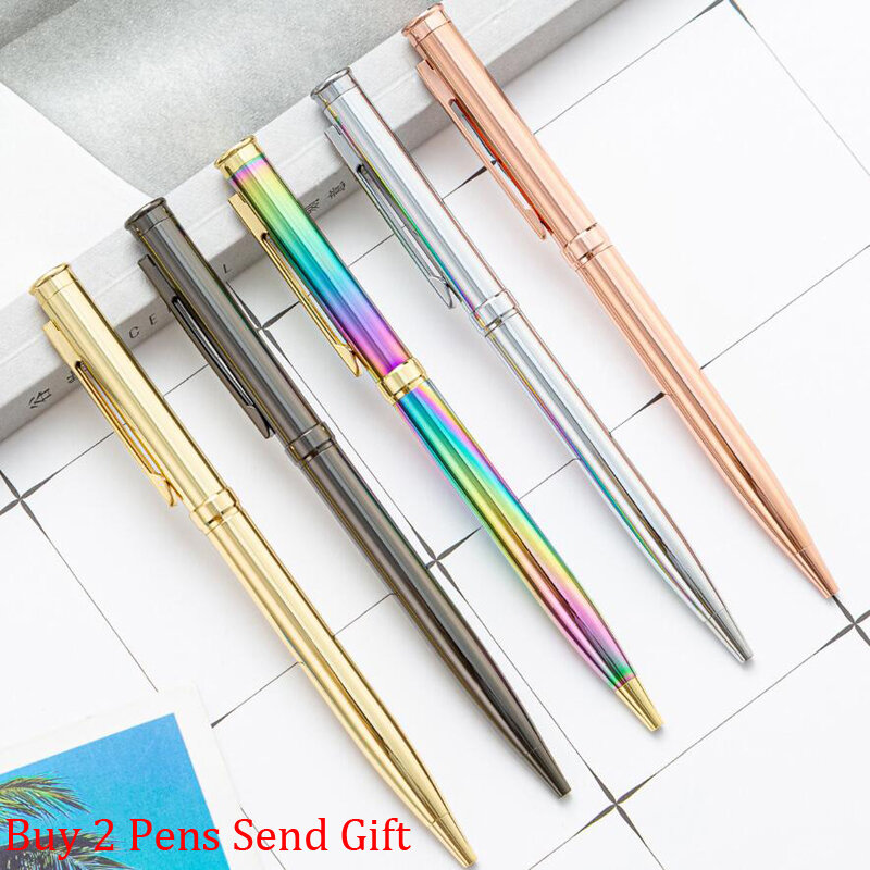 قلم حبر جاف من العلامة التجارية المعدنية الكاملة الأعلى مبيعًا قلم كتابة للمدرسة والواجبات المدرسية قلم شراء 2 إرسال هدية