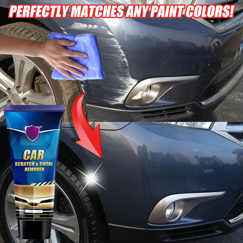 Removedor de riscos de carro 60ml, ferramenta de cuidados com a pintura de carro, polimento de reparação, cera de polimento, acessórios para carros