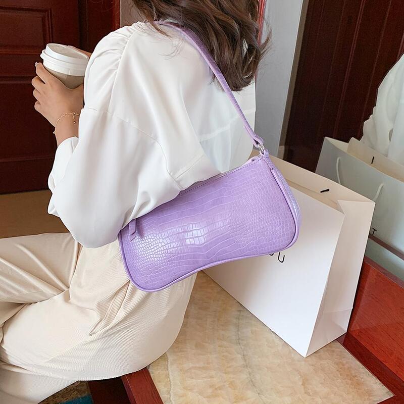 INS Лидер продаж ретро сумки через плечо с крокодиловым узором для женщин 2021 кожаные сумки для подмышек Bolsa Mujer Женская сумочка-Багет сумка-то...