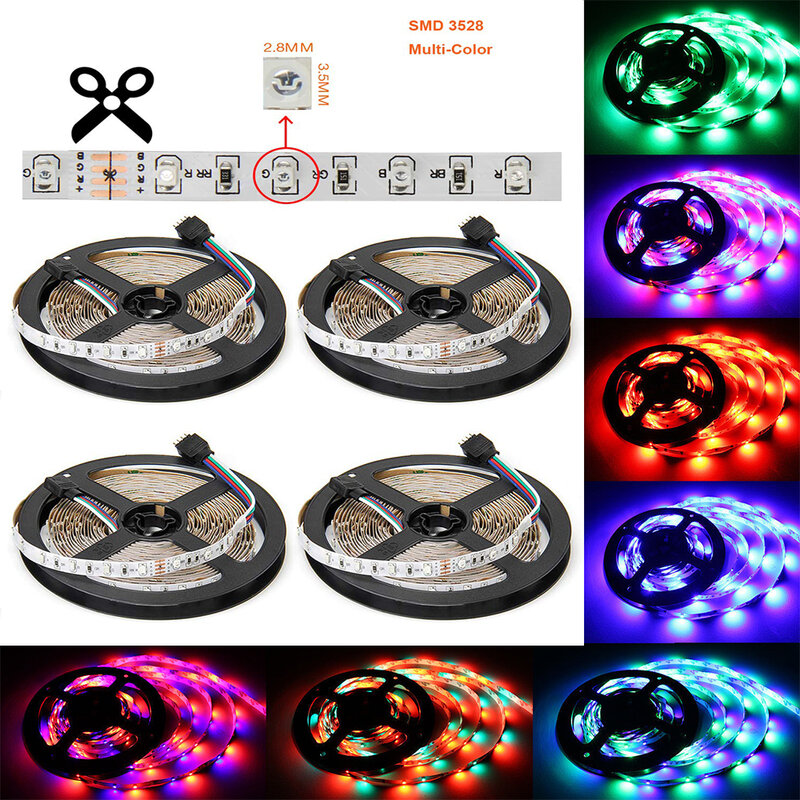 SMD 2835 LED RGB Strip 300 LEDs Lights For Festive Christmas And New Year Wedding Dance Party Decoration DC12V