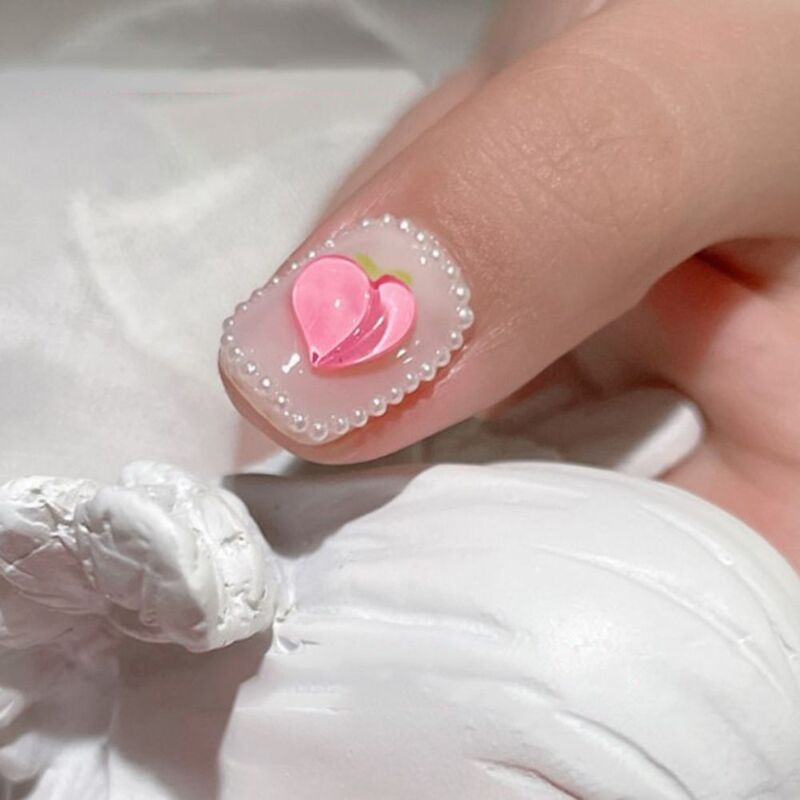 W kształcie serca symfonia akcesoria do Manicure brzoskwinia serce paznokci biżuteria artystyczna DIY ozdoby do paznokci 3D zdobienie paznokci dekoracje