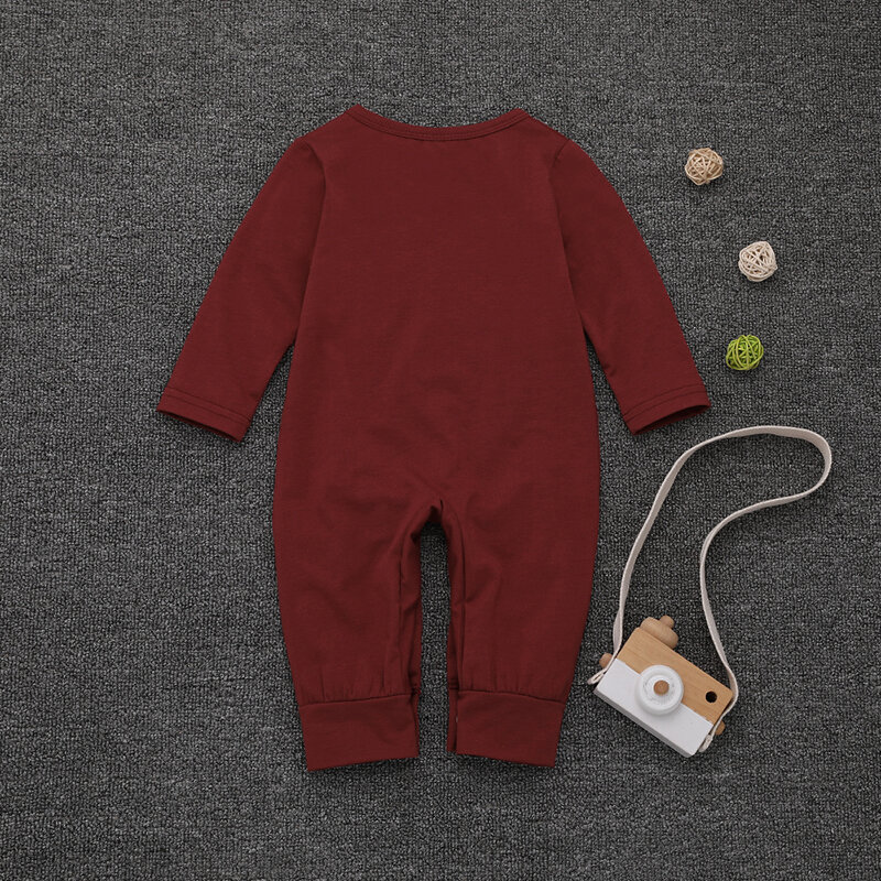 Baju Monyet Lengan Panjang Kasual Bayi Laki-laki Musim Gugur Musim Dingin Baju Monyet Cetak Huruf Saudara Kecil Baju Bayi Baru Lahir Jumpsuit