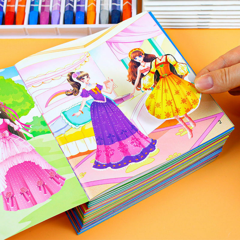 24 libri libro di adesivi per bambini 3-6 adesivi per pasta per bambini adesivi per cartoni animati illuminazione giocattoli educativi educazione precoce