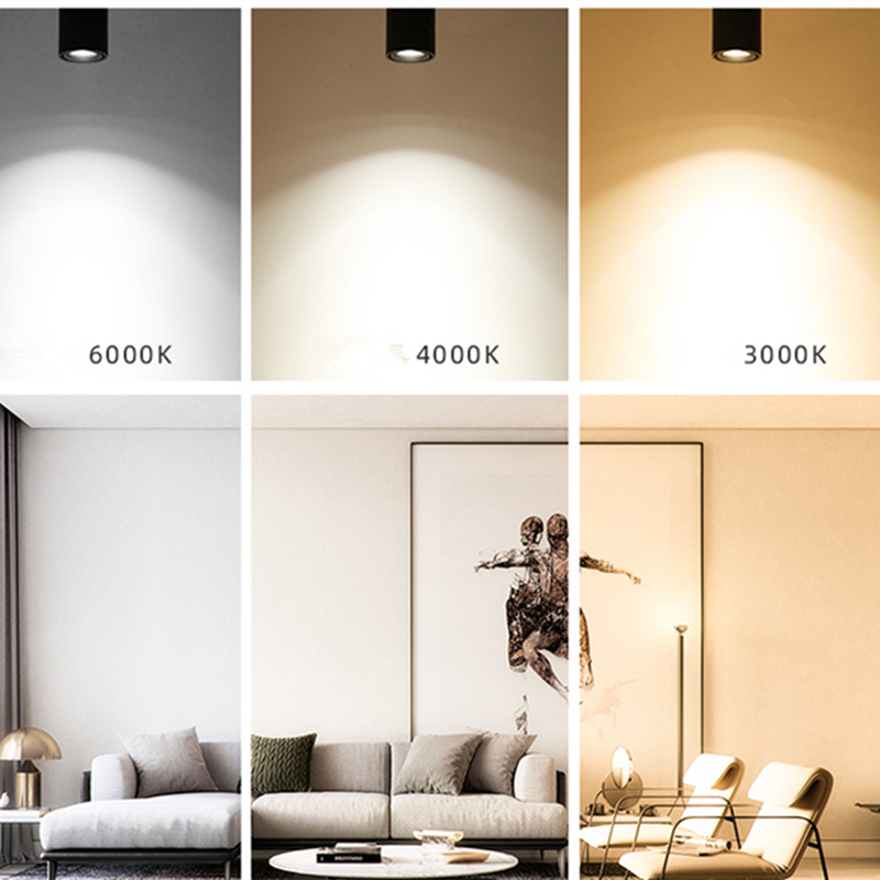 LED downlight spot de plafond 7w, 12w, 15w, plafonnier pour cuisine, salon, salle de bains surface d'installation