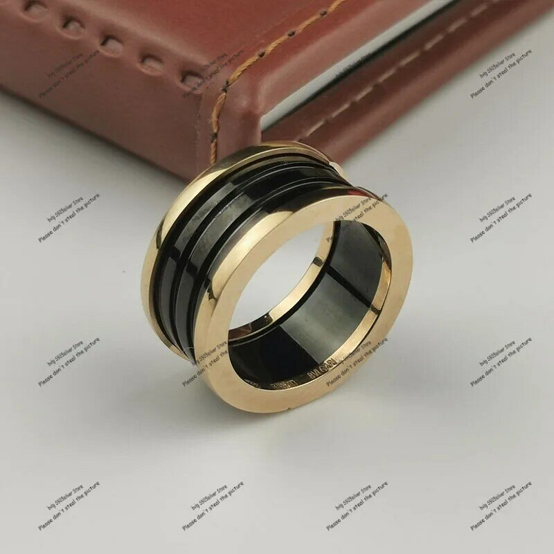 Original brand titanium steel ring for men and women white black ceramic ring Valentine's Day gift high jewelry luxury ring