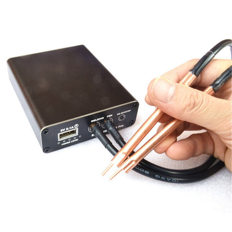 DIY Portabel 5 Gigi Mini Spot Mesin Las Pena Daya Las USB untuk 18650 Baterai TPYE-C Peralatan Las 650A 2700W Hitam