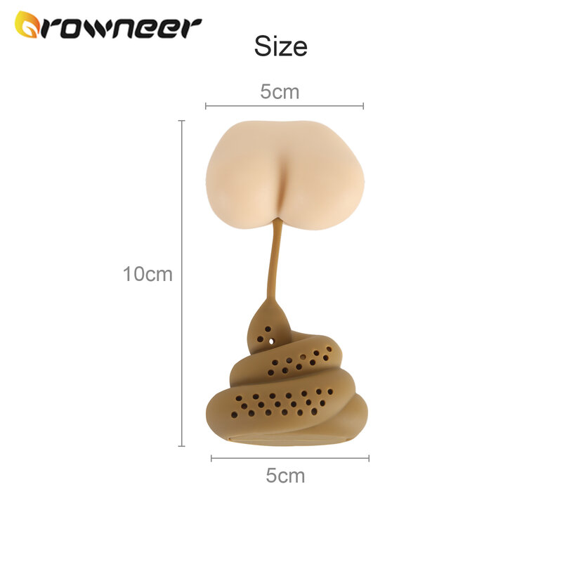 Poop Shape Tea Leaf Strainer Non-toxic Reusable Funny Herb Spice Filter Silicone Innovative Heat Cold Resistance Teapot Infuser