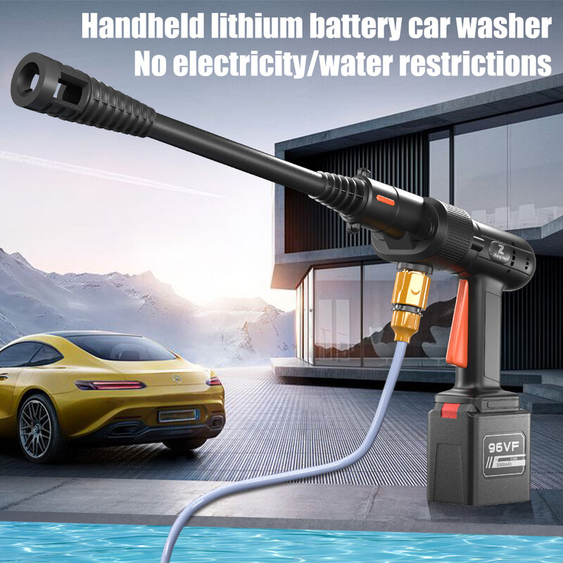 Pistola de água de alta pressão 30000mah 24v para a limpeza quintal para regar carros bocal ajustável portátil máquina lavar carro