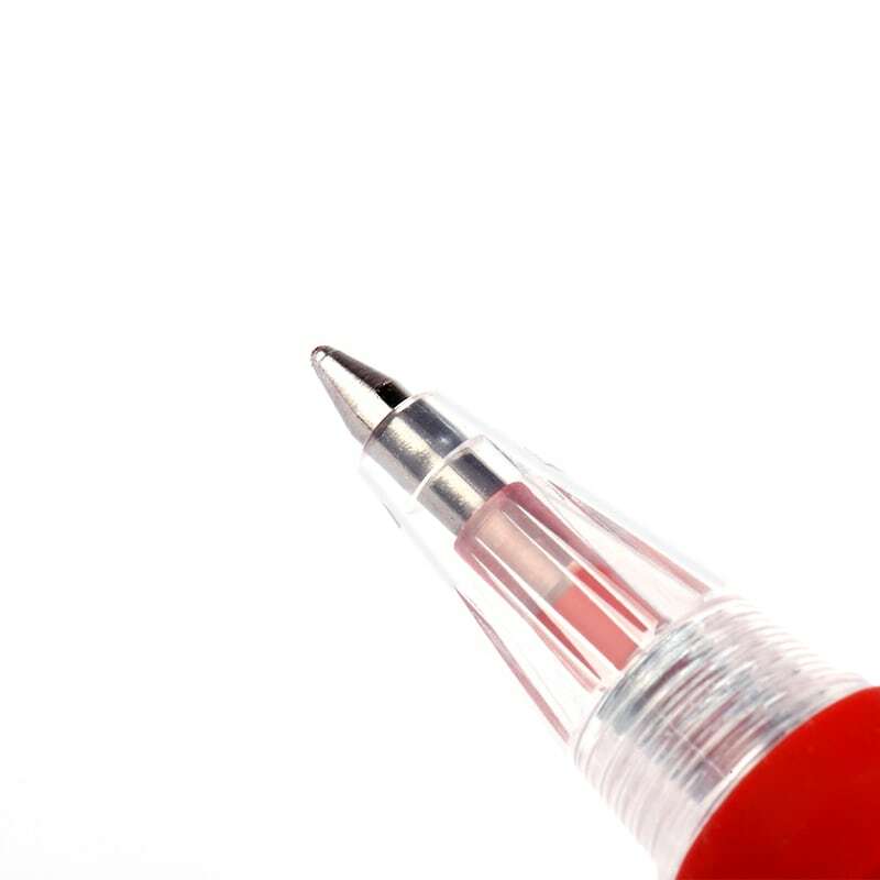 12 قطعة من البلاستيك الكرة نقطة القلم الأحمر والأزرق والأسود الألوان قلم حبر جاف شفاف مخصص