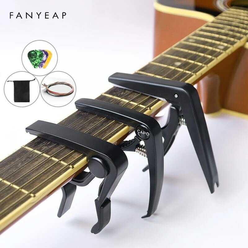 Accesorios Capo universales para guitarra, llave de cambio rápido, metal de aleación de aluminio, para guitarra clásica acústica, piezas para guitarra