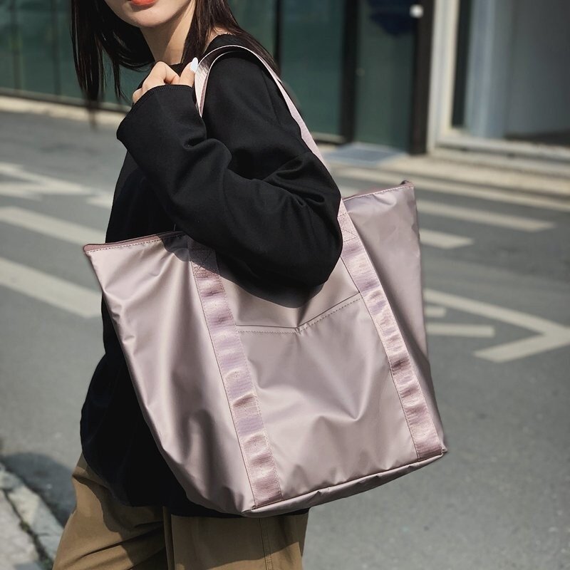 Bolsa de viagem masculina e feminina, bolsa de ombro para treino, em cor sólida, simples e de grande capacidade, 2021