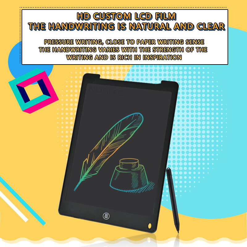 Tablette d'écriture LCD 12 pouces, tableau de gribouillage électronique, tableau d'écriture numérique coloré, cadeau parfait pour enfants et adultes
