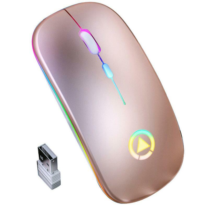 ขายร้อนเมาส์ออปติคอลไร้สาย Bluetooth RGB Mouses คอมพิวเตอร์ Ergonomic Silent เมาส์ชาร์จส่องสว่างเม้าส์ทำงานสำหรั...