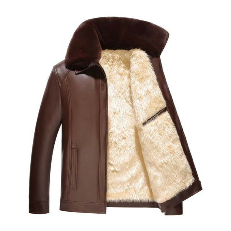 Casaco masculino de couro, jaqueta vintage de couro falso para homens, casual e de pele
