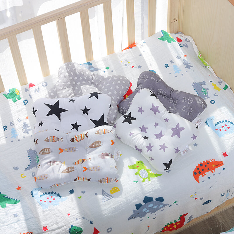 Baby Nursing Pillow Infant Newborn Sleep Support Concave Cartoon Pillow Printed Shaping Cushion Prevent Flat Head