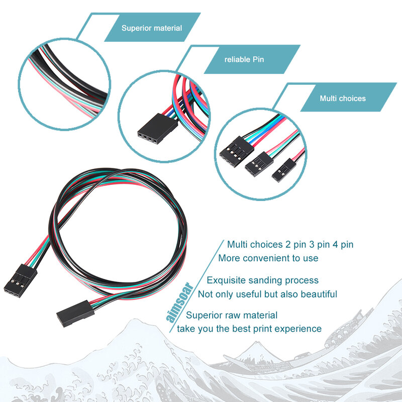 female to female dupont line dupont connector 2 3 4 pin 3d printer parts 70cm 100cm dupont cable jumper wire