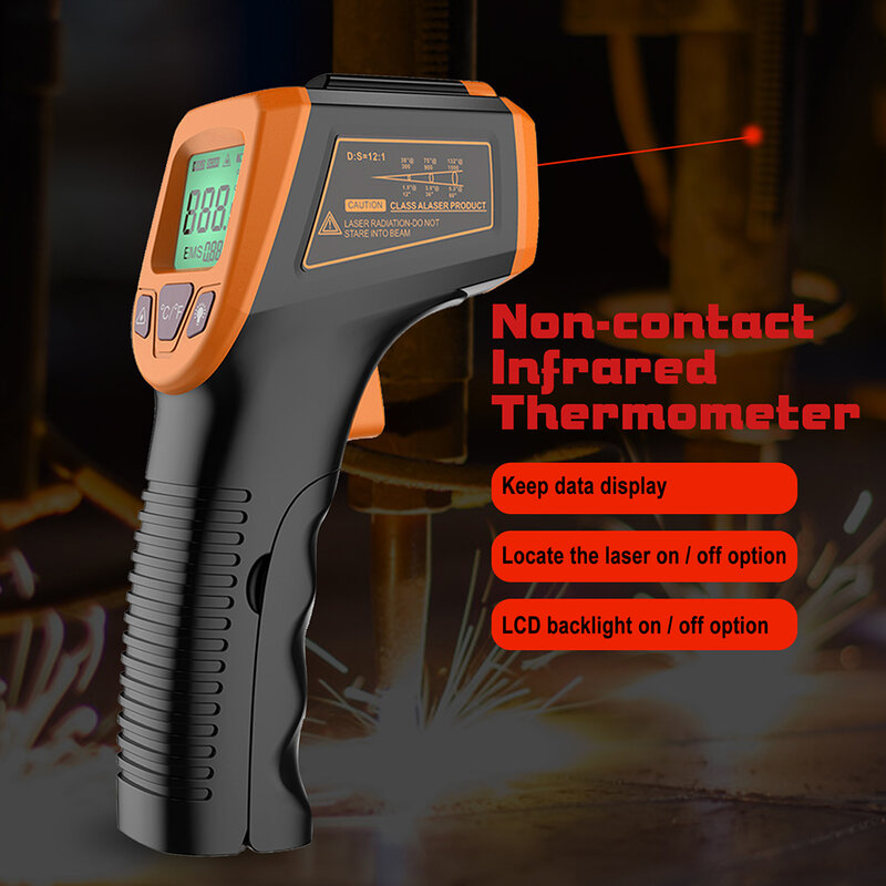 Nuovo termometro a infrarossi digitale a infrarossi senza contatto con termometro a infrarossi con retroilluminazione