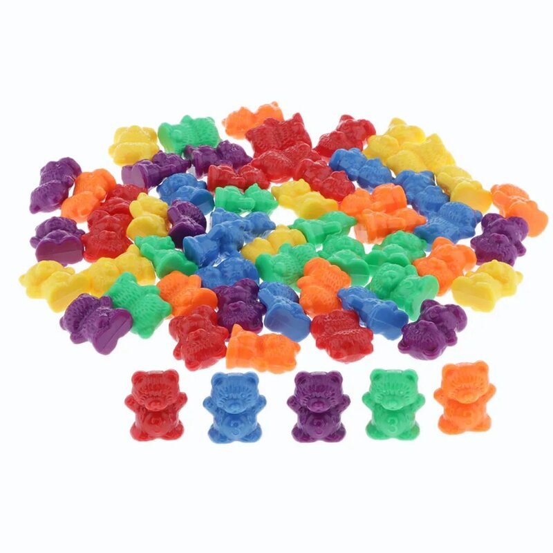 60 Pieces Colorful Sorting Bears Preschool Toddlers Math Skills Counting Toy
