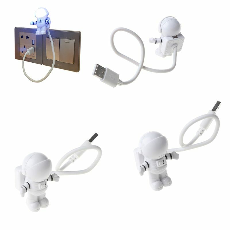 الإبداعية رائد فضاء رائد فضاء LED مرنة USB ضوء ضوء الليل للأطفال لعبة كمبيوتر محمول دفتر