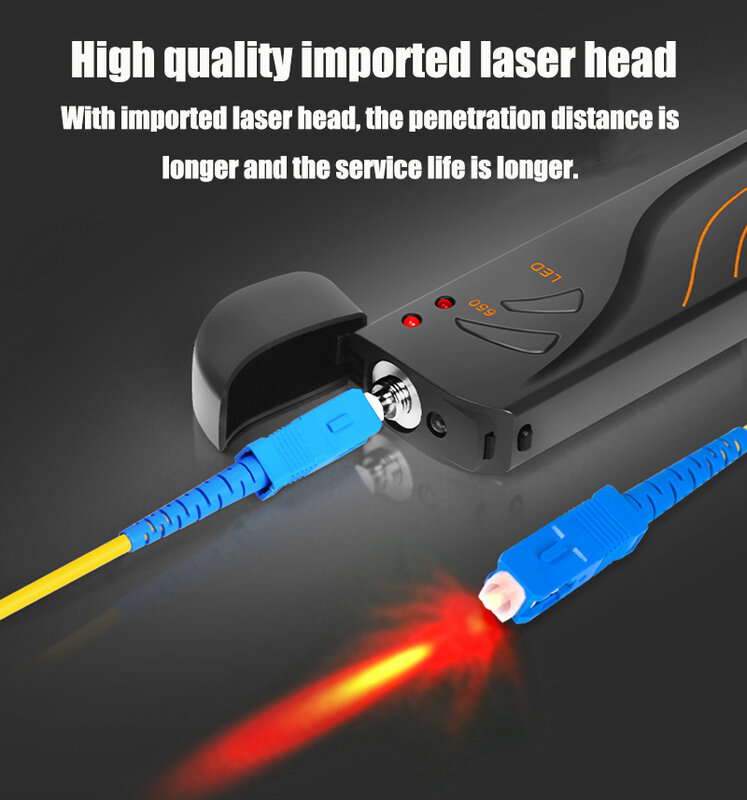 Localizador visual da falha 5-30km luz vermelha caneta fibra optique fibra óptica ftth cabo tester