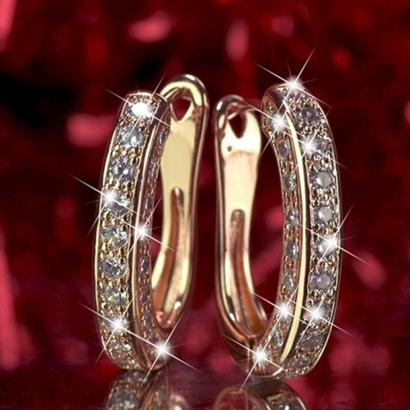 Gold/Silver/Rose Gold Color Crystal Earrings Mixed Geometric Earrings For Women Minimalist Small Hoop Earrings