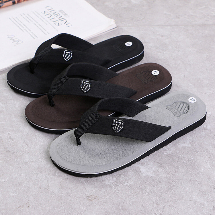 남자 여름 플립 비치 샌들 안티-슬립 캐주얼 플랫 신발 고품질 슬리퍼