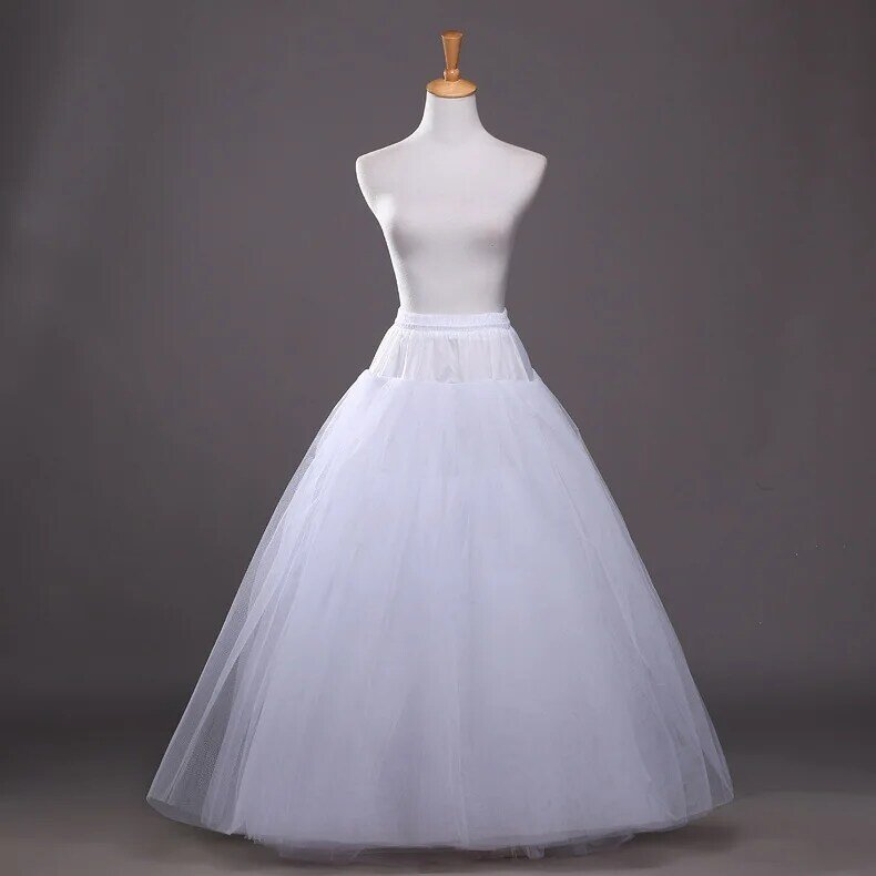 A Line Bridal Petticoat 3 Layers Tulle Underskirt Women Petticoat Crinoline Without Hoop Bridal Wedding Accessories