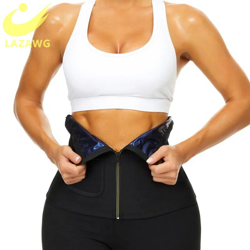 LAZAWG-Cinturón de sudor para mujer, correa para Sauna quemadura de grasa, de cuerpo moldeador, entrenador de cintura para pérdida de peso, corsé de barriga
