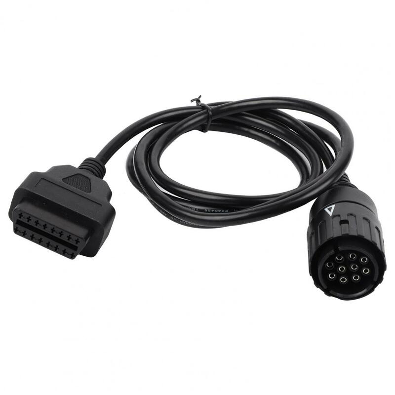 10 Pin to 16 Pin  Sturdy Metal OBD2 Diagnostic Connector Cable Black Diagnostic Adapter High Reliability