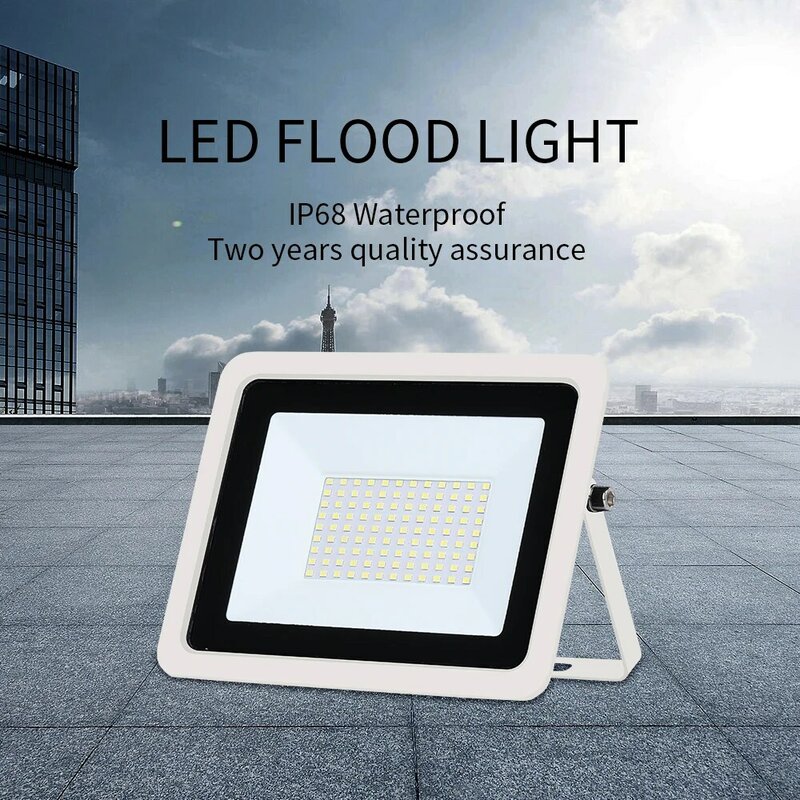 220V LED Flood Light 10W 20W 30W 50W 100W Reflector LED Spotlight Outdoor IP68 Waterproof Floodlights Garden Square Street Lamp