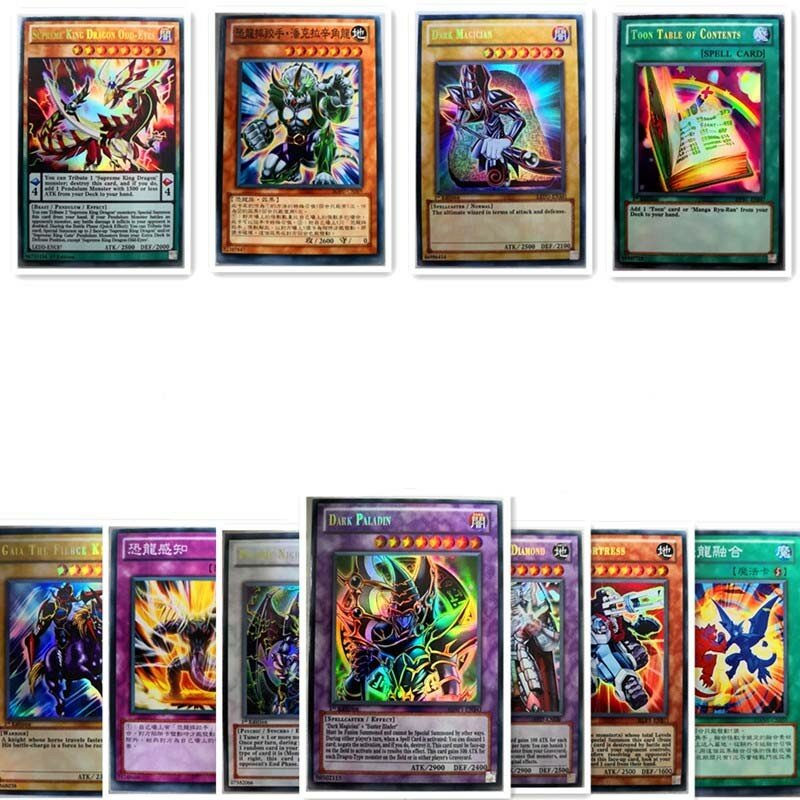 100PCS Yu Gi Oh Japanese Anime 100 Different English Card Wing Dragon Dragon Giant Soldier Sky Dragon Flash Card Kids Toy Gift