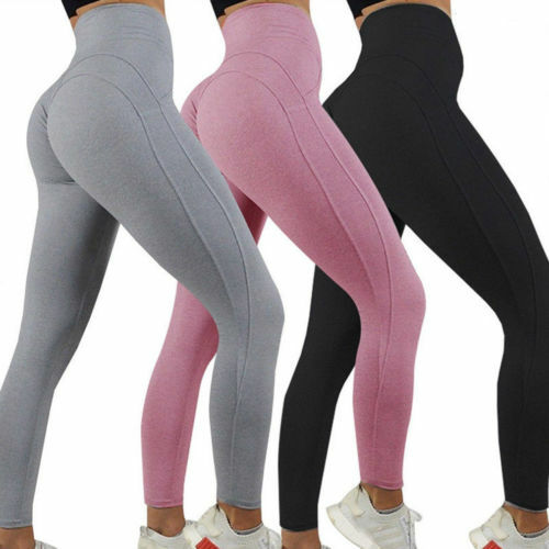 2020 Brand New panie kobiety seksowne spodnie wysokiej talii Butt Lift legginsy elastyczne Running Gym Yoga Scrunch spodnie UK Run