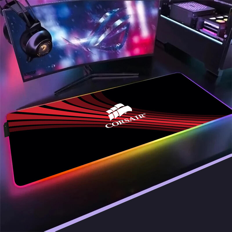 Corsair LED Light Desk Mat xxl Computer Mousepad 80x30 90x40cm Backlight Keyboard Cover Keyboard Mause Gaming Mouse Pad RGB