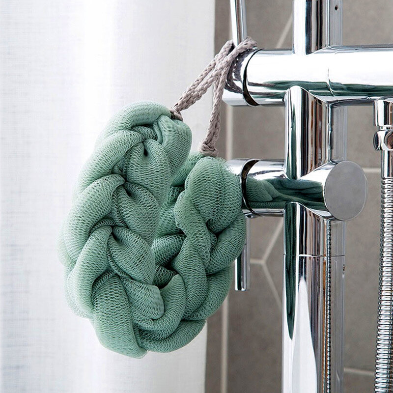 กลับอาบน้ำฟองน้ำอาบน้ำ Exfoliate สายคล้องดอกไม้ตาข่ายสุทธิไหล่ Scrubber ยาวฟองน้ำอาบน้ำ Body Wash แปรงโฟม