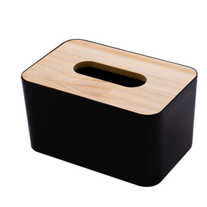 Casa cozinha de madeira caixa de tecido de plástico de madeira maciça guardanapo titular caso simples elegante caixa de carro suporte de tecido