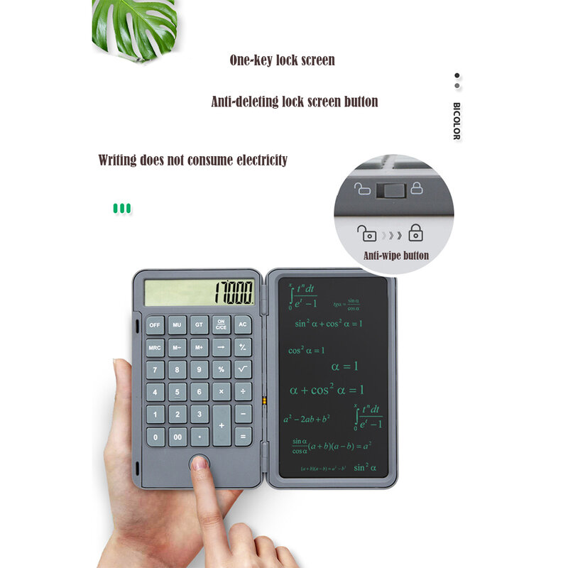 Kecodr-calculadora portátil plegable de 6 pulgadas, tablero de escritura inteligente LCD de escritorio, tablero de dibujo de aprendizaje, tablero de escritura de oficina