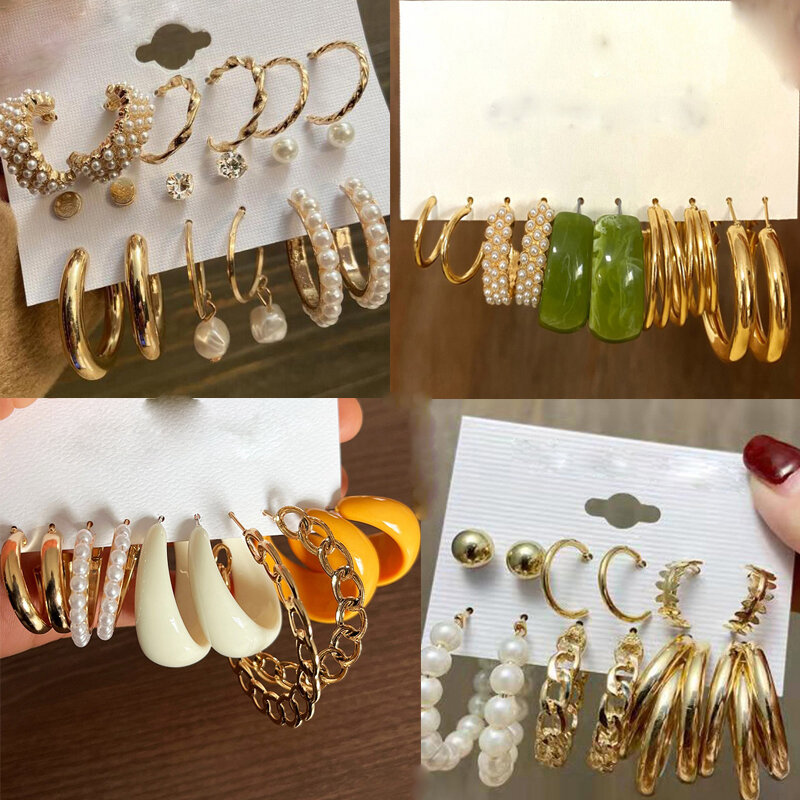 Exknl-Conjunto de pendientes de perlas acrílicas para mujer, aretes bohemios con borla de leopardo, joyería de moda, novedad de 2020