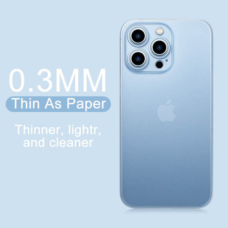 0.3mm ultra fino matte caso de telefone para iphone 11 12 13 mini pro xs max x xr dura pp transparente caso para iphone 7 8 plus se 2020