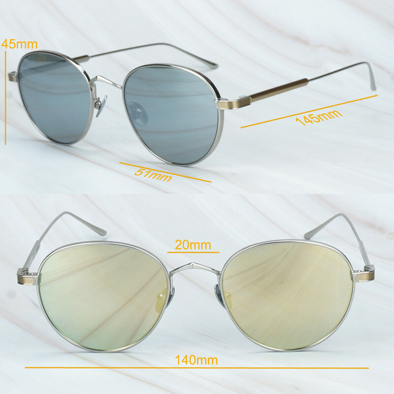 Fashion Mirror sunglasses Men Vintage Gafas De Sol Mujer Mens Fashion Sunglasses 2 Tone Wire Frame for Prescription Shades 009S