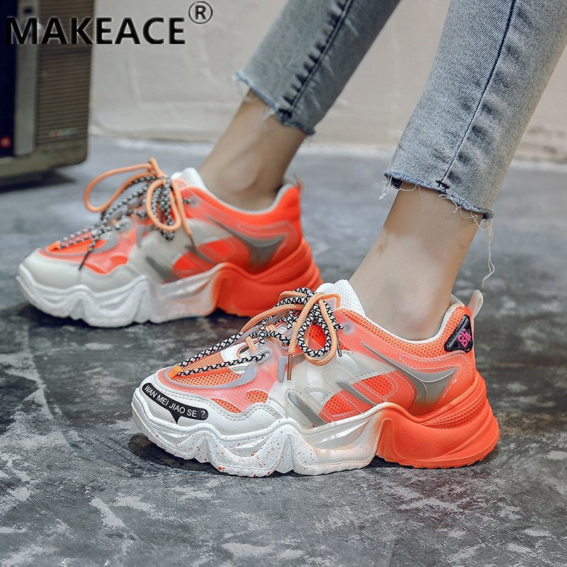 Women's Sports Shoes Fashion Platform Vulcanized Casual Shoes Platform Comfortable Walking Shoes 42 Size Plus Size Women's Shoes