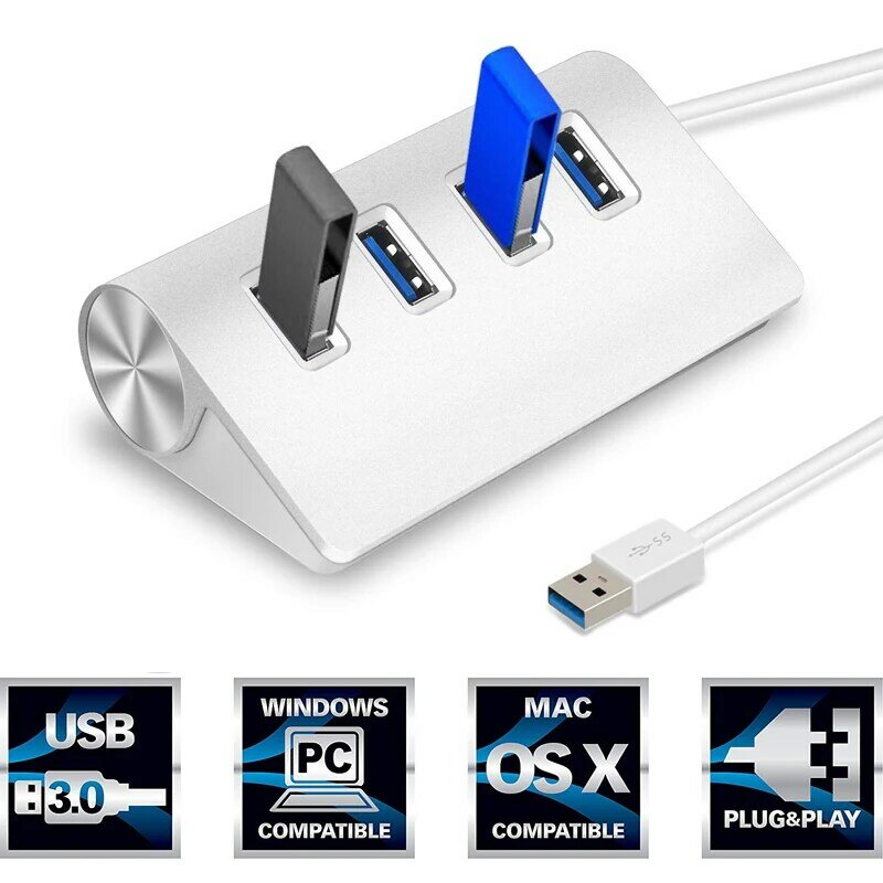 USB HUB 3.0 4พอร์ตพร้อมอะแดปเตอร์สำหรับ Xiaomi Macbook Pro Air คอมพิวเตอร์แล็ปท็อปอุปกรณ์เสริม Adaptador USB 3 Hab