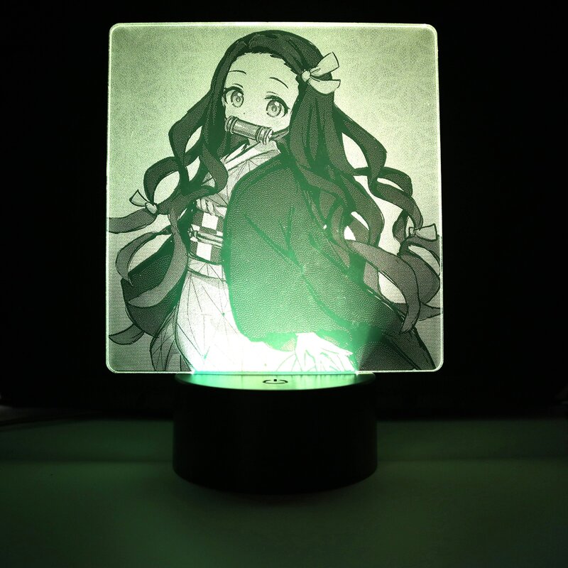 Красочный аниме Kimetsu No Yaiba Nezuko двухцветная лампа для детской спальни Декор подарок на день рождения манга убийца демонов двухцветсветильник...